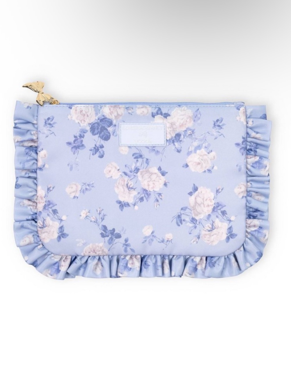 LoveShackFancy Floral Ruffle Zip Pouch